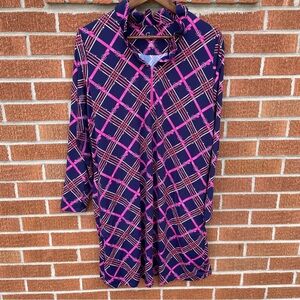 Gottex Lifestyle Rocco Therm CMB Cool Menthol Boost Dress XL British Navy Plaid